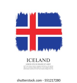 Flag of Iceland, brush stroke background