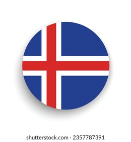 La bandera de Islandia. Icono de indicador de botón. Color estándar. Indicador de icono de círculo. 3 quinquies ilustración. Ilustración del equipo. Ilustración digital. Ilustración vectorial.