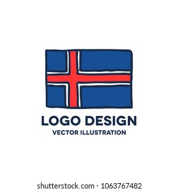 Flag of Iceland doodle icon