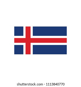 Flag of Iceland flat vector icon isolated on a white background.