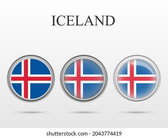 Flag of Iceland in the form of a circle