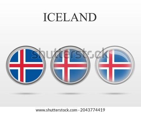 Flag of Iceland in the form of a circle