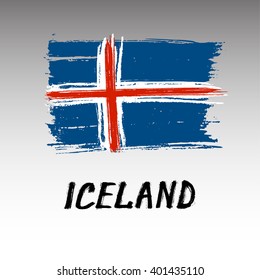 Flag Of Iceland - Grunge