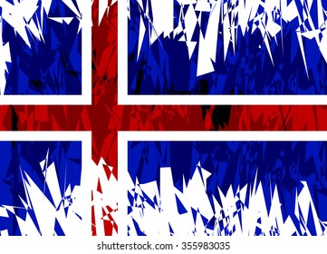 Flag of Iceland in grunge style. Vector illustration.