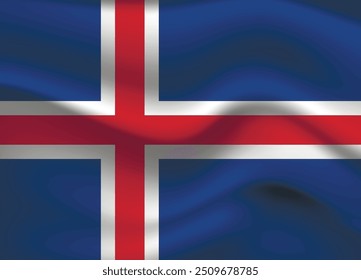 Flag of Iceland. Icelandic national symbol in official colors. Template icon. Abstract vector background.