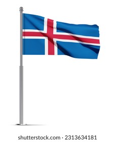 Bandera de Islandia aislada de fondo blanco. Vector EPS10