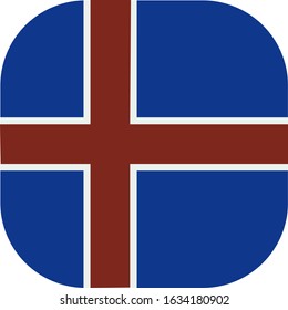 Flag of Iceland. Modern icon design, rounded square flag.