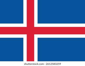 The Flag of Iceland, Iceland national flag icon. Iceland country flag concept with official color.