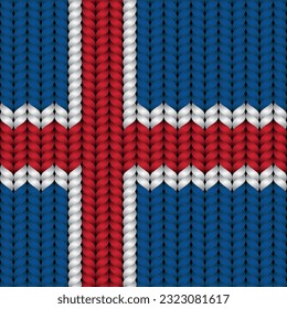 Flag of Iceland on a braided rop.