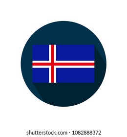 Flag of Iceland on a white background. Vector Image