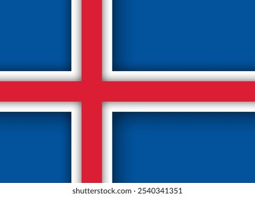 Flag of Iceland. Paper cut vector background. Best for mobile apps, UI and web design.