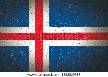 flag of iceland in retro background