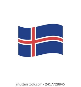 Flag of Iceland symbol vector