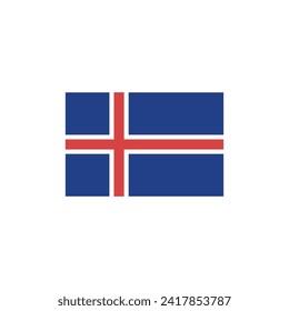 Flag of Iceland symbol vector
