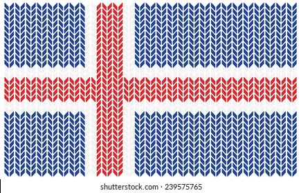 flag of Iceland with texture of wool