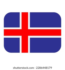 Flag Iceland vector flat icon. Isolated Iceland Flag emoji illustration
