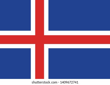 Flag of Iceland vector illustration