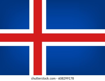 Flag of Iceland, vector illustration