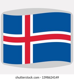 Flag of Iceland,  vector illustration, flat style