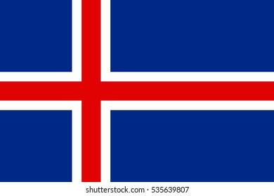 Flag of Iceland. Vector illustration of icon.