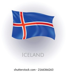 Flagge von Eisland. Vektorgrafik auf weißem Hintergrund.