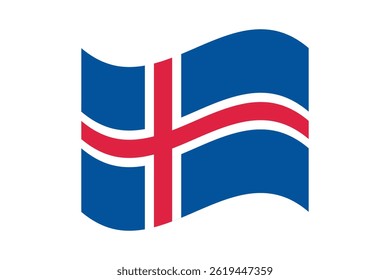 Flag of Iceland. Iceland wavy flag digital vector illustration. Fluttering flag.