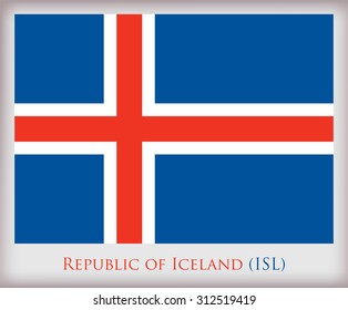 Flag of Iceland.Iceland flag vector illustration.