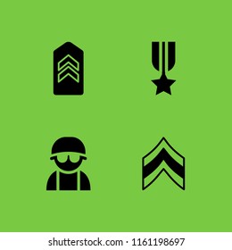 flag icon. 4 flag set with army and military vector icons for web and mobile app