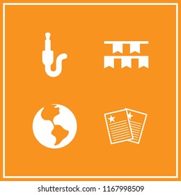 flag icon. 4 flag vector set. flags, world, jack and documents with a star icons for web and design about flag theme