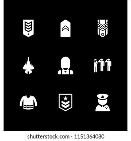 flag icon. 9 flag set with military, army and england vector icons for web and mobile app