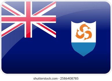 Flag Icon of Anguilla Republic Country,National Vector Flag Iconic Symbol and Colors of Anguilla Republic flag.