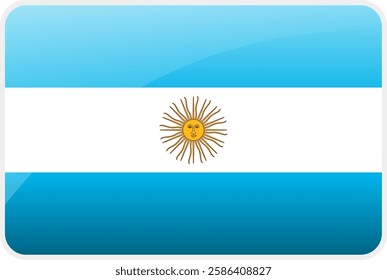 Flag Icon of Argentina Republic Country,National Vector Flag Iconic Symbol and Colors of Argentina flag.