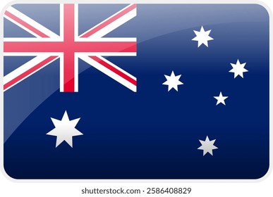 Flag Icon of Australia Country,National Vector Flag Iconic Symbol and Colors of Australia flag.