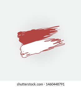 "Flag" Icon badge for 74 years Republic of Indonesia independence day on August 17th 2019.