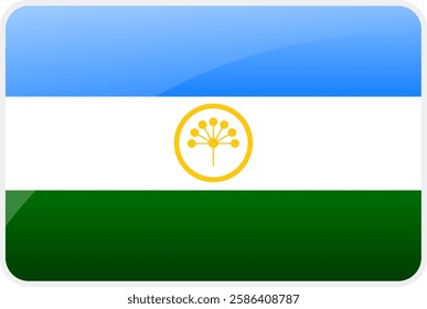 Flag Icon of Bashkortostan Country,National Vector Flag Iconic Symbol and Colors of Bashkortostan flag.