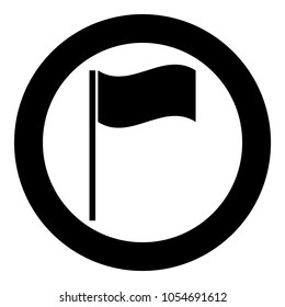 Flag icon black color in circle