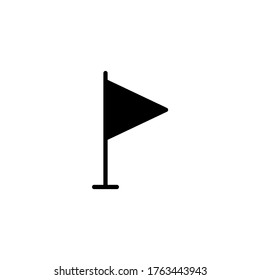 Flag icon in black flat glyph, filled style isolated on white background