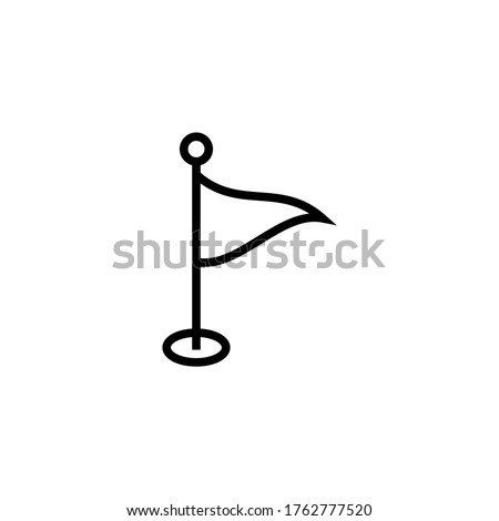 Flag icon in black line style icon, style isolated on white background