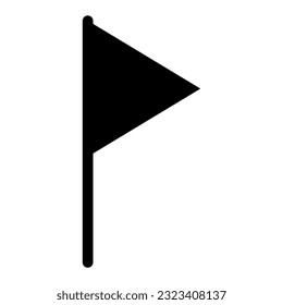 Icono de marca. Silueta de bandera negra. Ilustración vectorial aislada en fondo blanco.