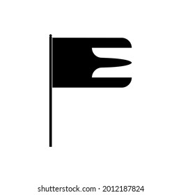 Flaggensymbol auf schwarz-weißem Hintergrund. Ein Vektorbild.