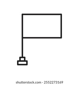 Icono de la bandera signo de contorno de Vector blanco y negro