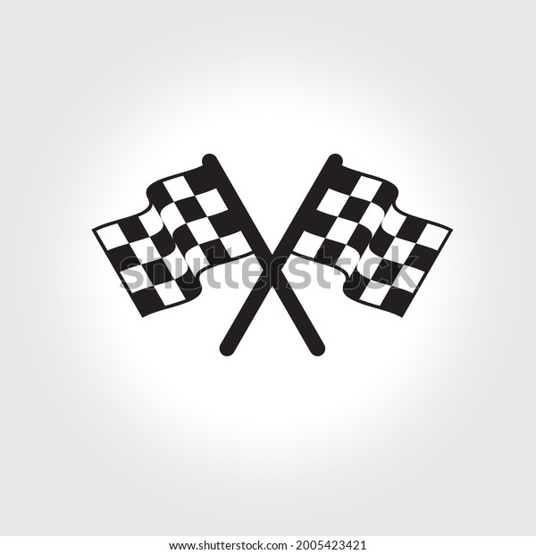 Flag icon. Black and white flag. Vector\
illustration. Finish, start mark. Racing symbol. Competition\
symbol. Game icon.\
