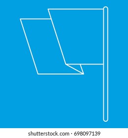 Flag icon blue outline style isolated vector illustration. Thin line sign