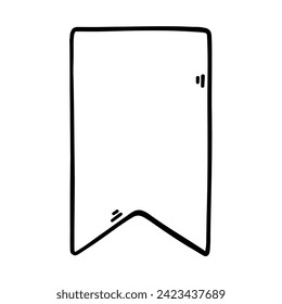 Icono de marca. Marcador para un libro. Elemento para notas y planificador. Ilustración vectorial dibujada a mano.