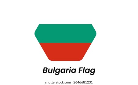 Icono de bandera de Bulgaria con rayas Horizontales blancas, verdes y rojas en un estilo minimalista