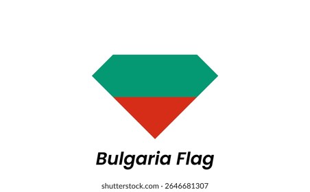 Ícone da bandeira da Bulgária com listras horizontais brancas, verdes e vermelhas em um estilo minimalista