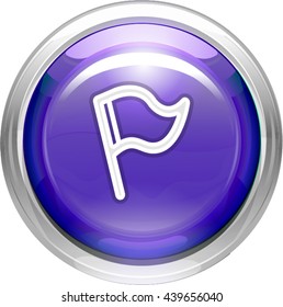Flag icon, button sign. Vector illustration