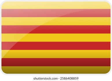 Flag Icon of Catalonia Country,National Vector Flag Iconic Symbol and Colors of Catalonia flag.