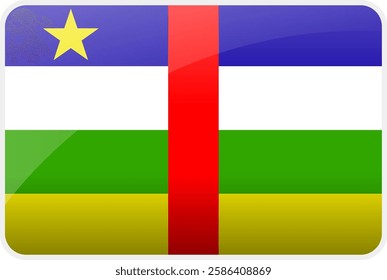 Flag Icon of Central African Republic Country,National Vector Flag Iconic Symbol and Colors of Central African Republic flag.