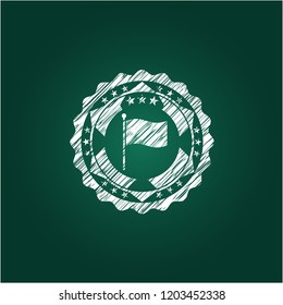 flag icon with chalkboard texture